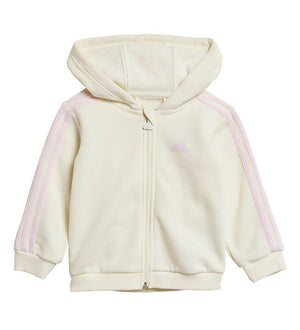AA-L23 (Adidas essentials full-zip hooded jogger track set ivory/clear pink) 42493370