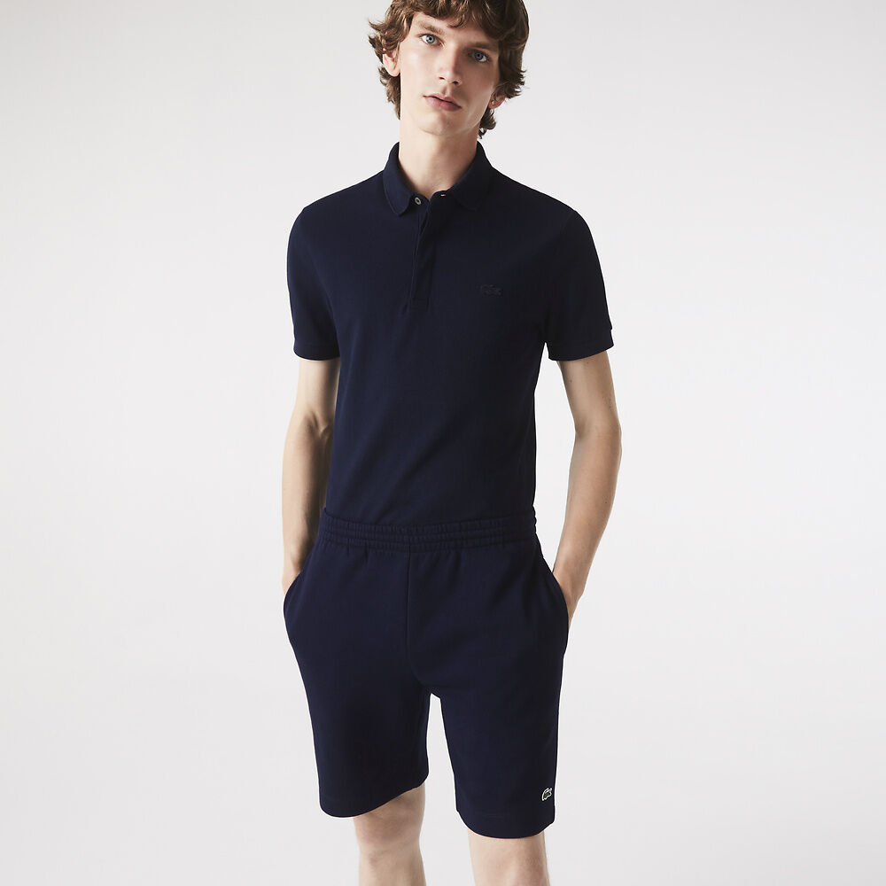 LCA-Q15 (Lacoste cotton fleece shorts navy) 22396087 LACOSTE