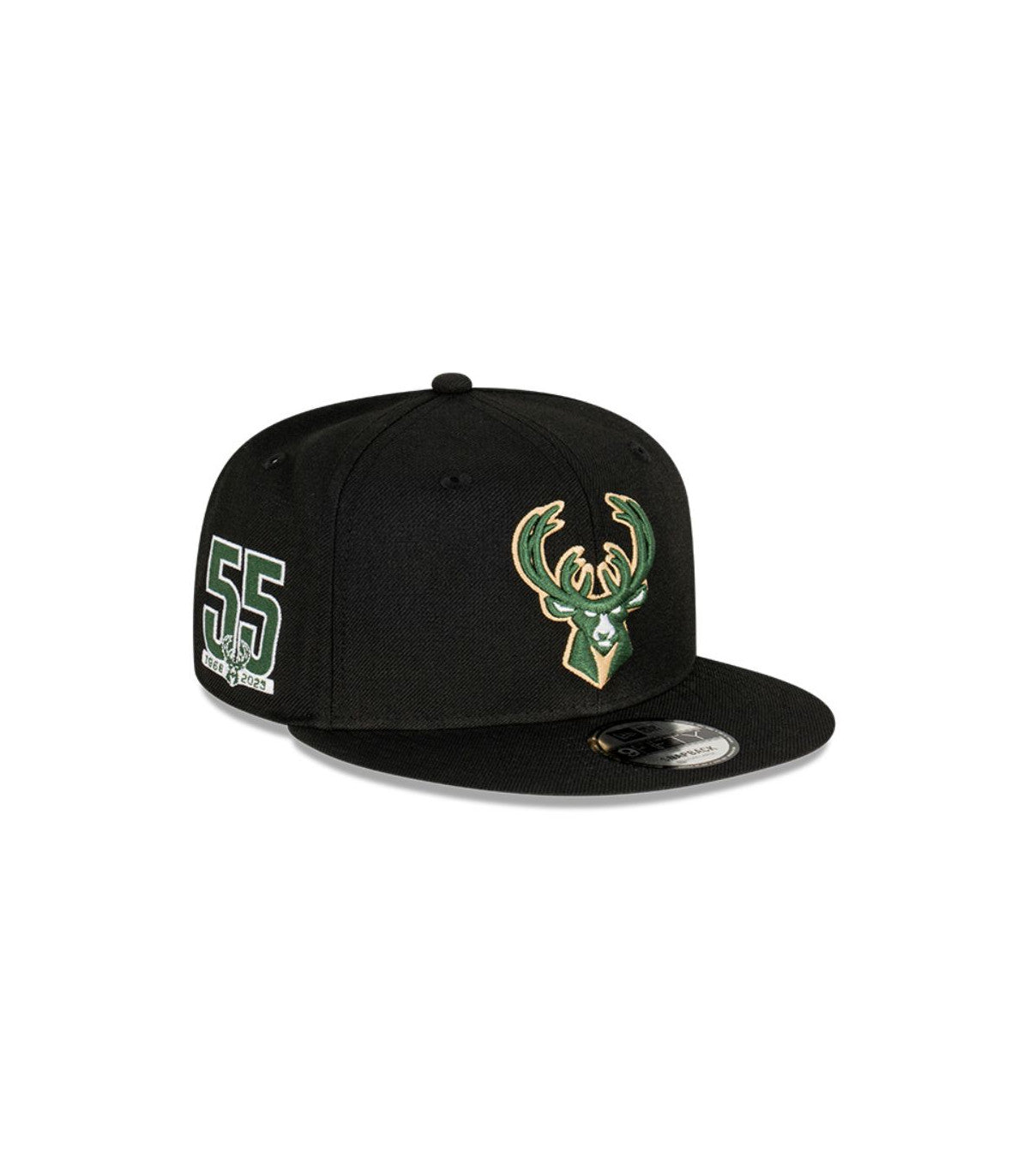 NEC-H54 (New era 5950 nba commemorative milwaukee bucks black/grey fitted cap) 82393970