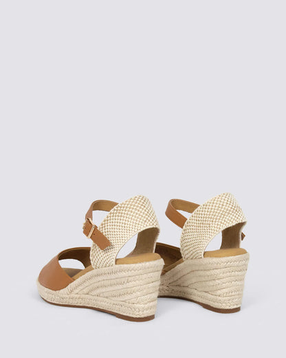 HP-J4 (Hush puppies ersa espadrille wedge sandals tan) 52694800