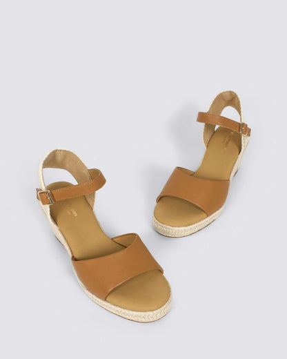 HP-J4 (Hush puppies ersa espadrille wedge sandals tan) 52694800