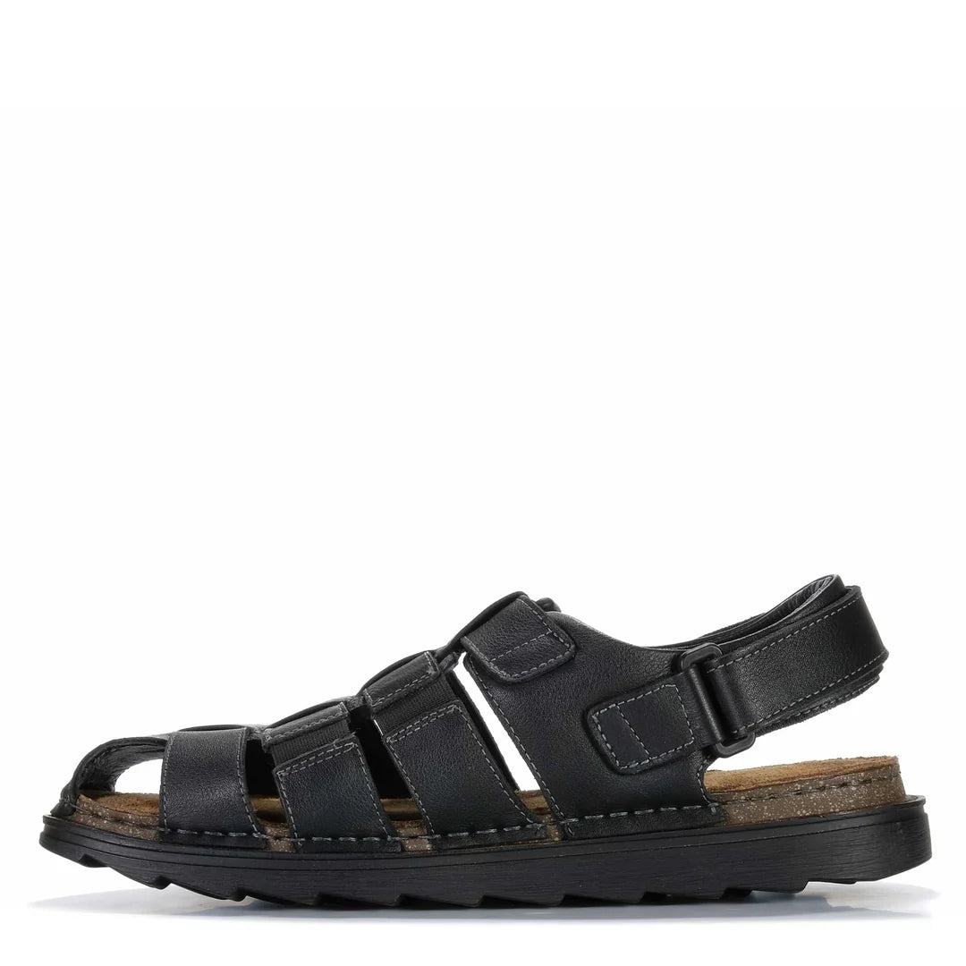 HP-Y4 (Hush puppies men's invicta sandals black) 82697435