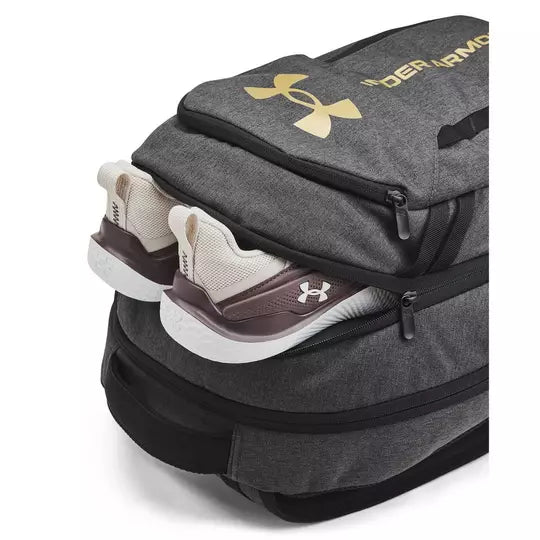 UAE-L14 (Under armour hustle 6.0 backpack black/dark heather/metallic gold) 32593913