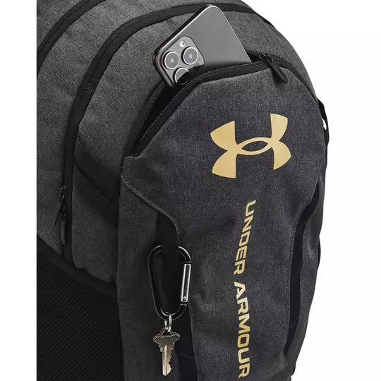 UAE-L14 (Under armour hustle 6.0 backpack black/dark heather/metallic gold) 32593913