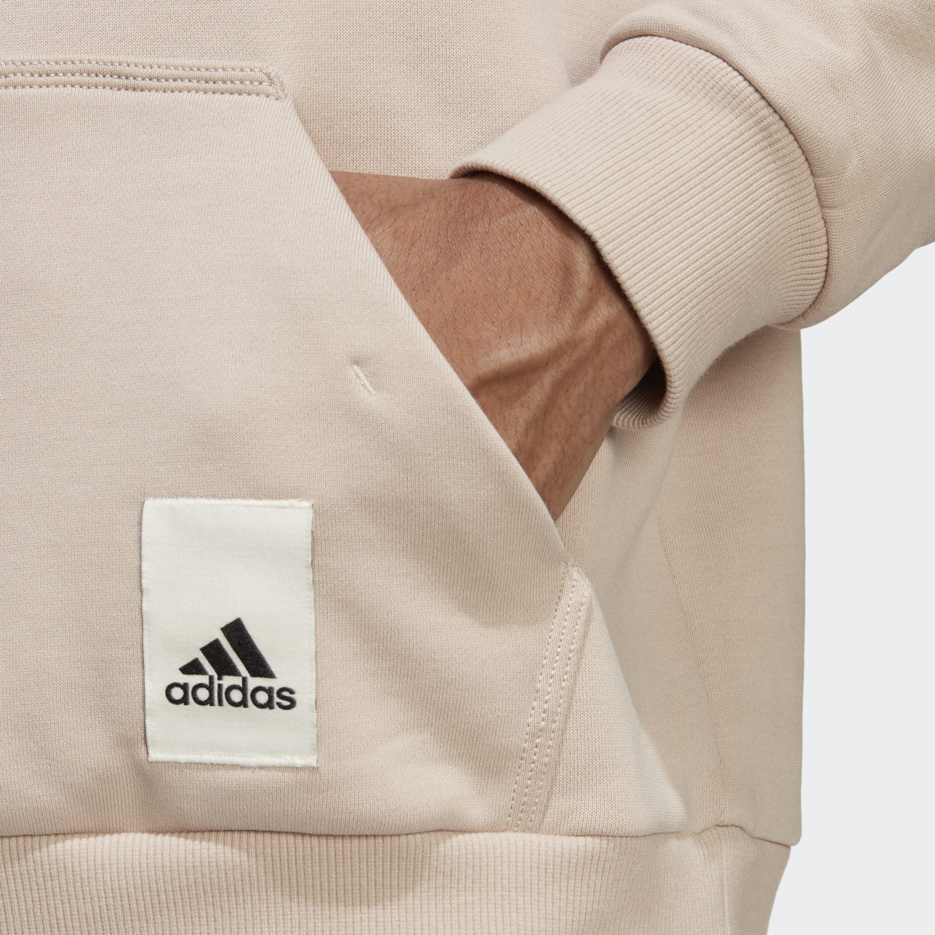 AA-U20 (Adidas lounge fleece hoodie wonder taupe) 52397214 ADIDAS