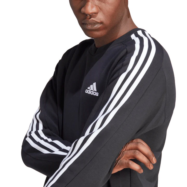 AA-P21 (Adidas essentials fleece 3-stripes sweatshirt black/white) 82393454 ADIDAS