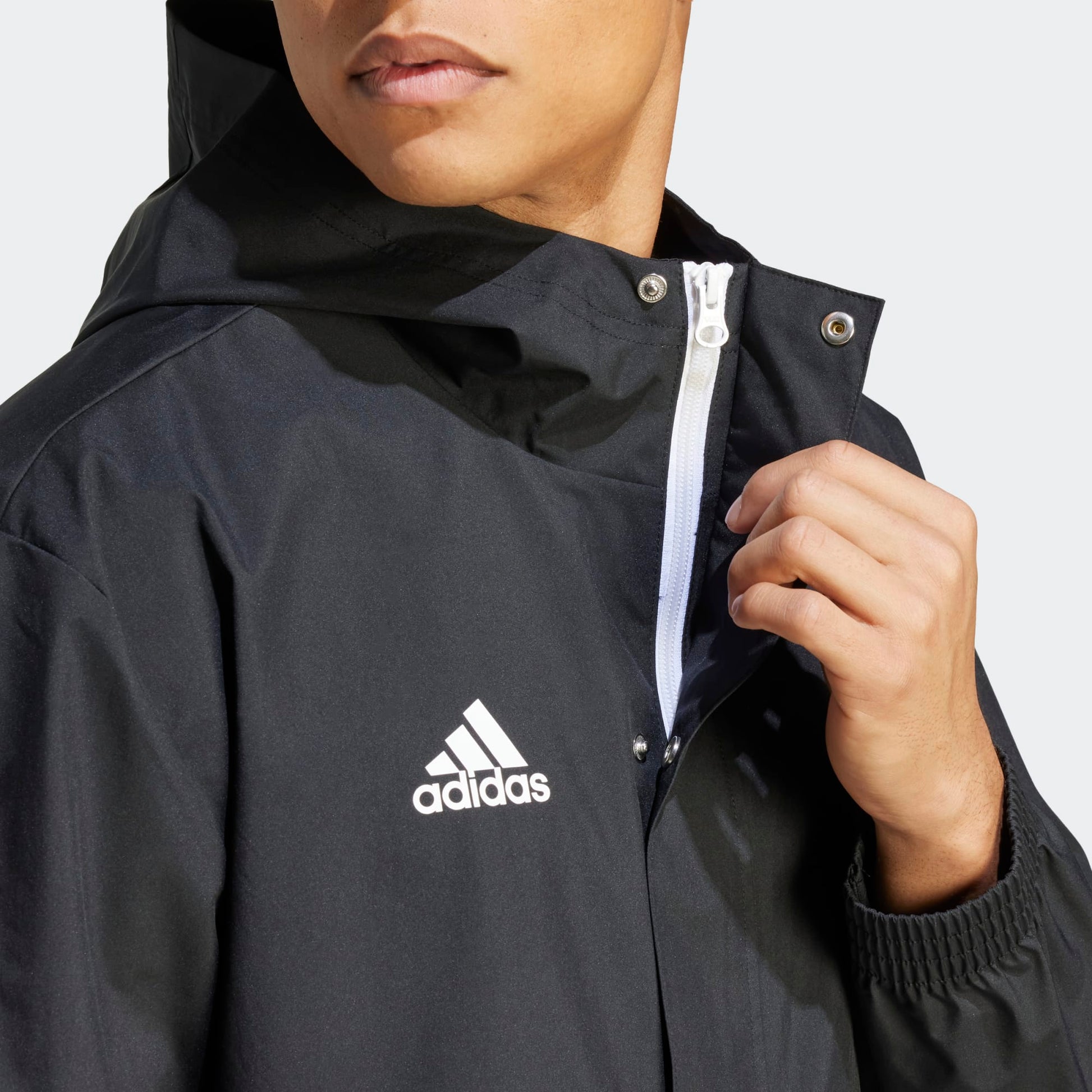 AA-H21 (Adidas entrada 22 all-weather jacket black/white) 72396735 ADIDAS