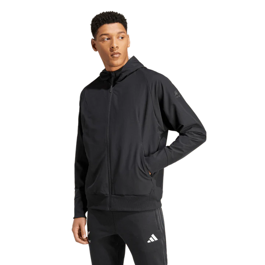 AA-A23 (Adidas all blacks Z.N.E. woven full zip hoodie black/black) 32499090