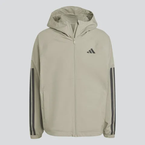 AA-G29 (Adidas essentials 3 stripes rain hooded jacket silver pebble) 725911255