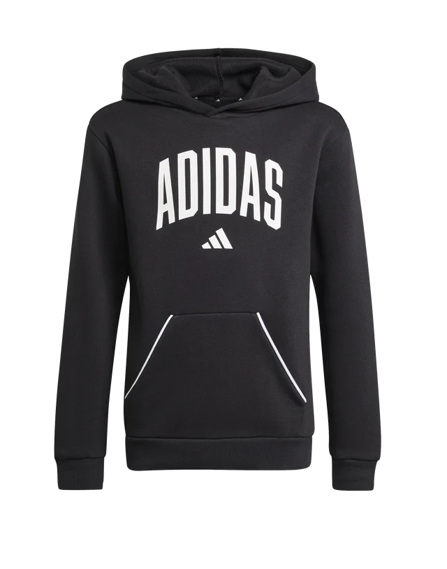 AA-B29 (Adidas kids collegiate typography hoodie black/white) 72594095