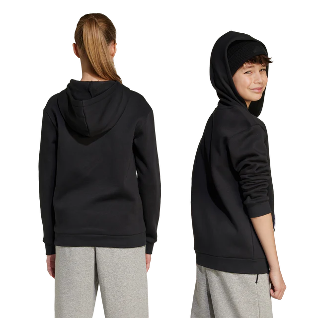 AA-B29 (Adidas kids collegiate typography hoodie black/white) 72594095