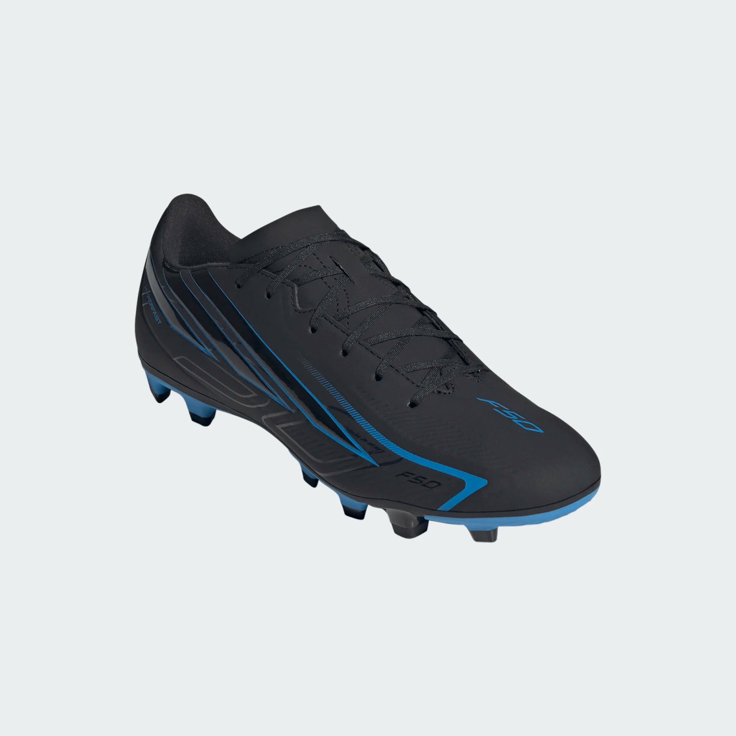 A-E73 (Adidas F50 hyperfast club firm/multi ground boots black/lura blue) 72695292