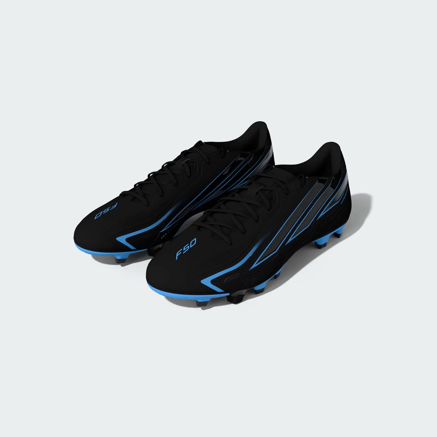 A-E73 (Adidas F50 hyperfast club firm/multi ground boots black/lura blue) 72695292