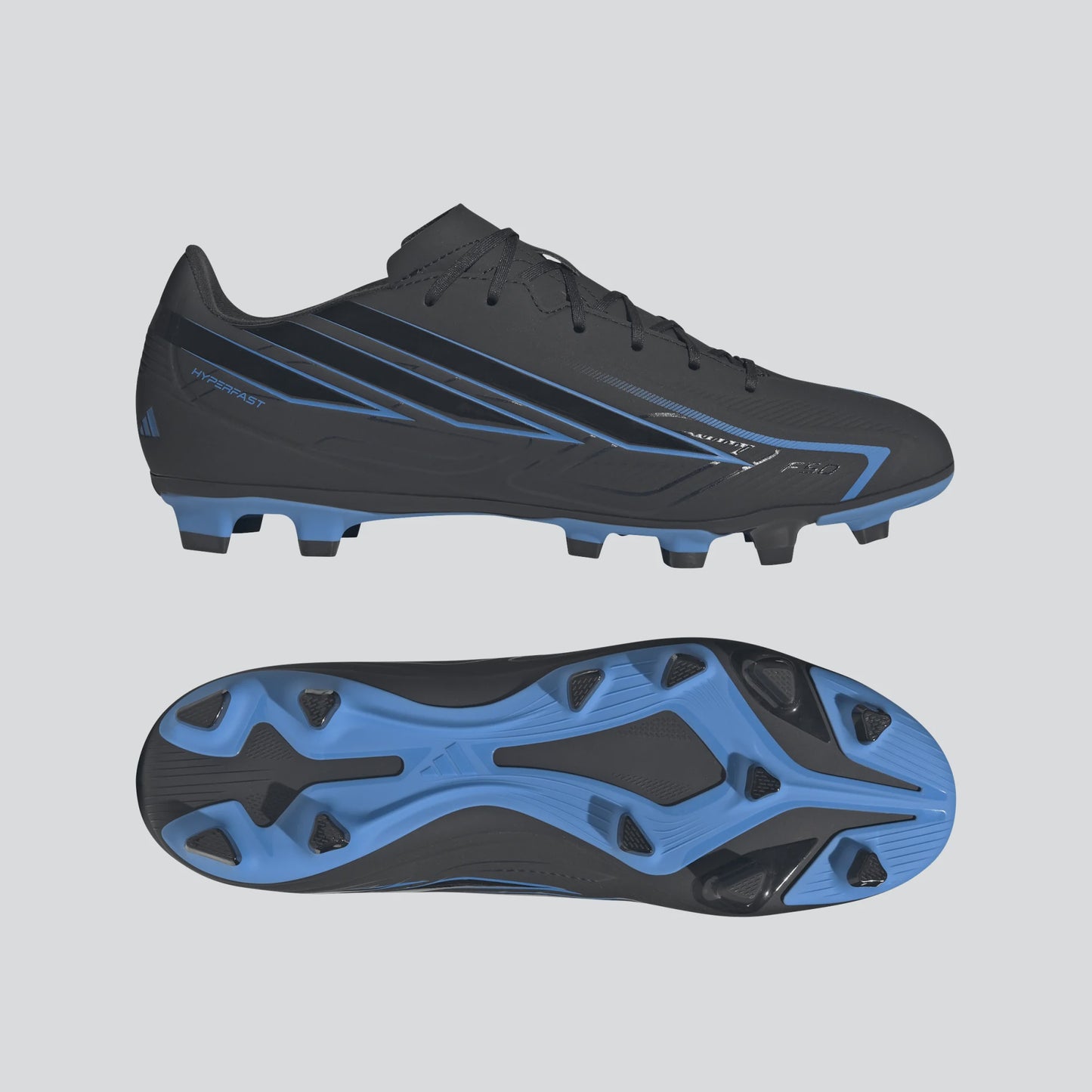 A-E73 (Adidas F50 hyperfast club firm/multi ground boots black/lura blue) 72695292