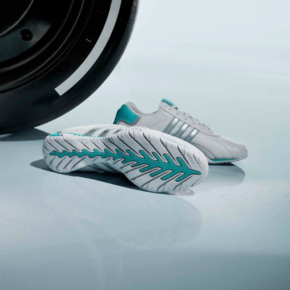 A-R72 (Adidas adiracer low mercedes amg petronas F1 team shoeswhite/matte silver/semi mint rush) 226910580