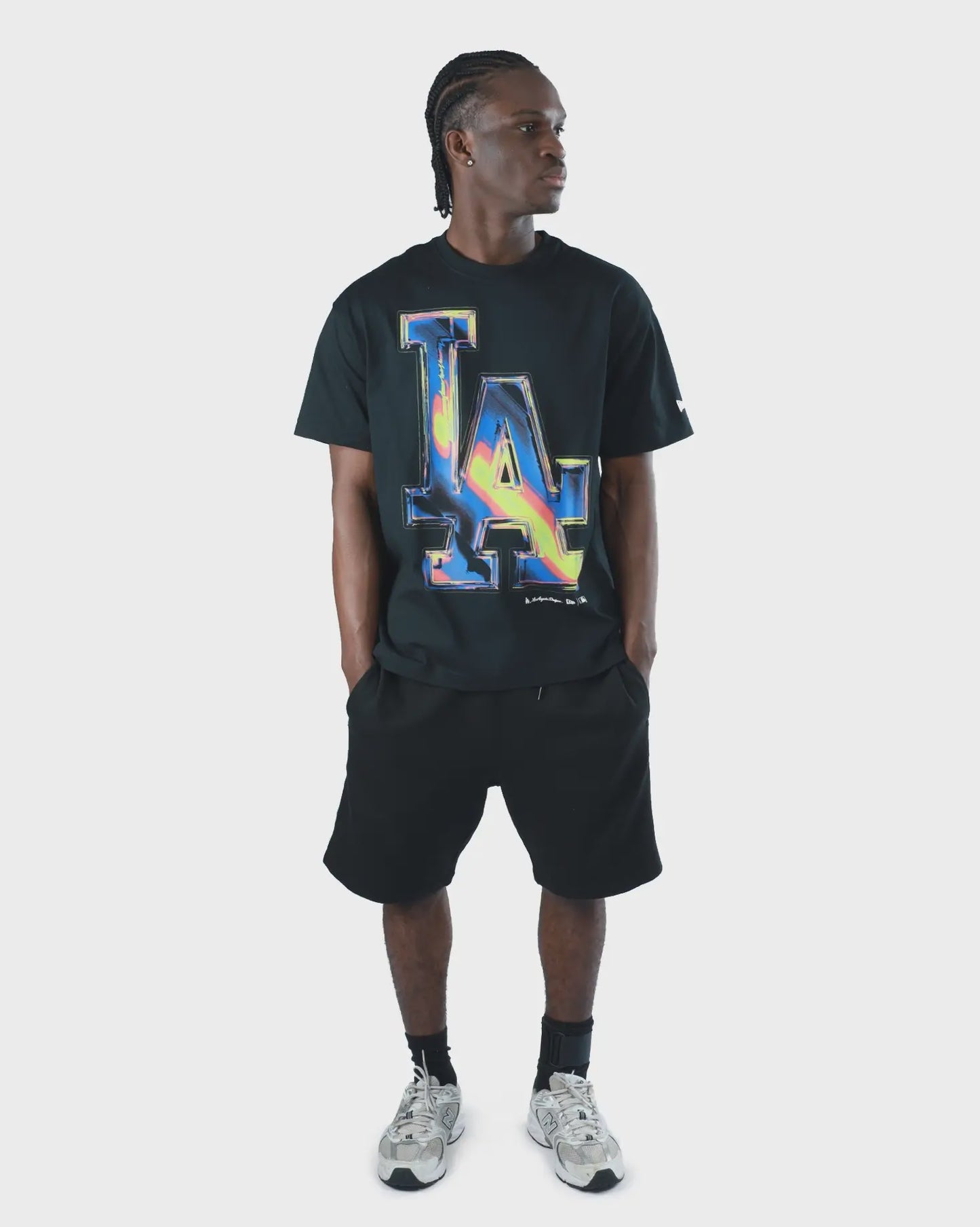 NEA-P14 (New era los angeles dodgers heatmap short sleeve t-shirt black) 62694000