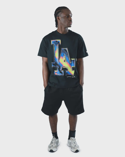 NEA-P14 (New era los angeles dodgers heatmap short sleeve t-shirt black) 62694000