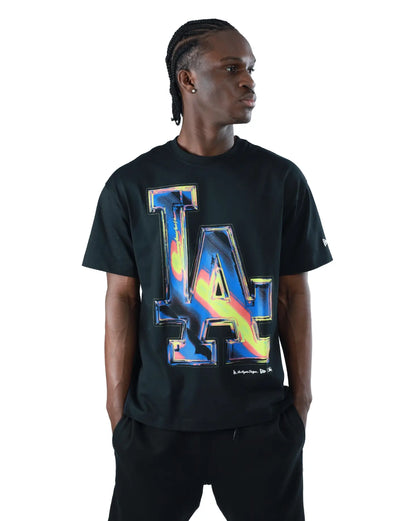 NEA-P14 (New era los angeles dodgers heatmap short sleeve t-shirt black) 62694000