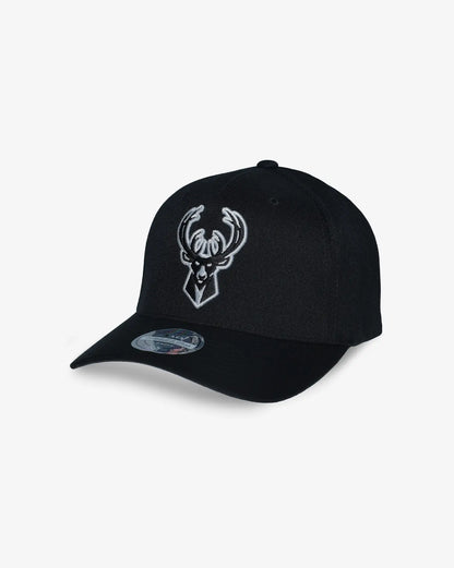 MNA-M46 (Mitchell & ness black & white milwaukee bucks flex fit snapback black osfm) 92592391
