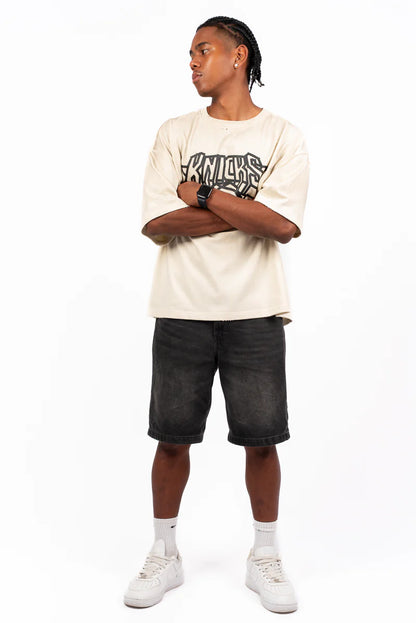 MNA-S48 (Mitchell & ness tape tee new york knicks dirty washed bone) 112593913