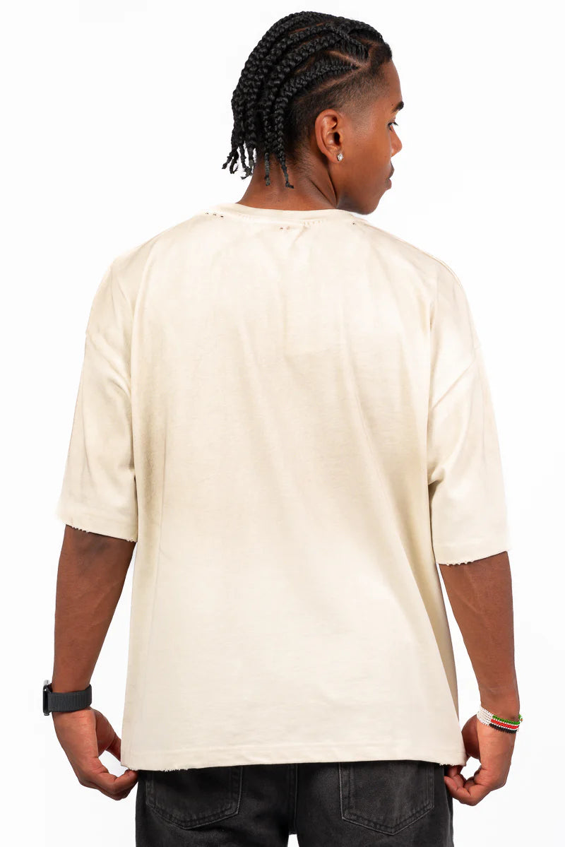 MNA-S48 (Mitchell & ness tape tee new york knicks dirty washed bone) 112593913