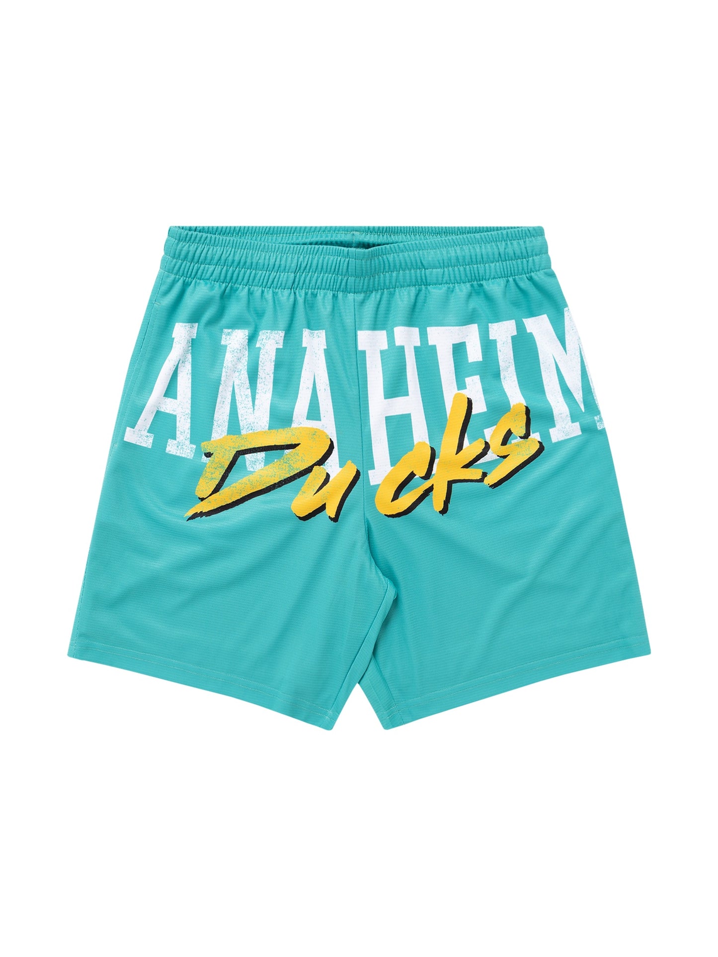 MJA-F8 (Majestic oversize wordmark shorts ducks faded teal) 122295217