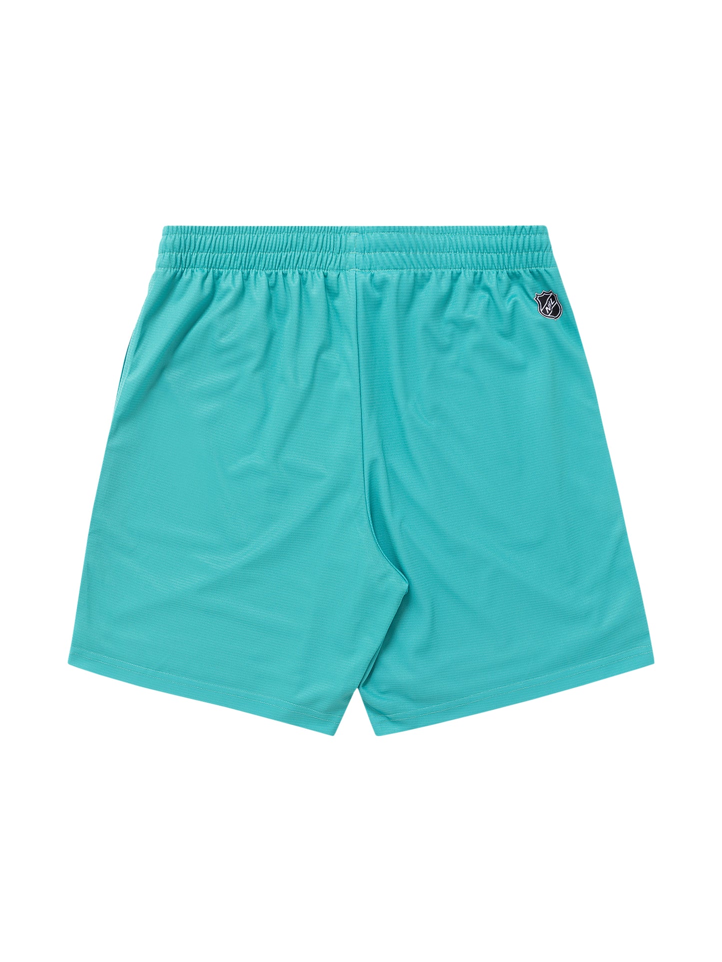 MJA-F8 (Majestic oversize wordmark shorts ducks faded teal) 122295217