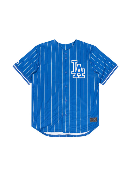 MJA-N10 (Majestic major league baseball pinstripe replica dodgers royal blue) 52396087