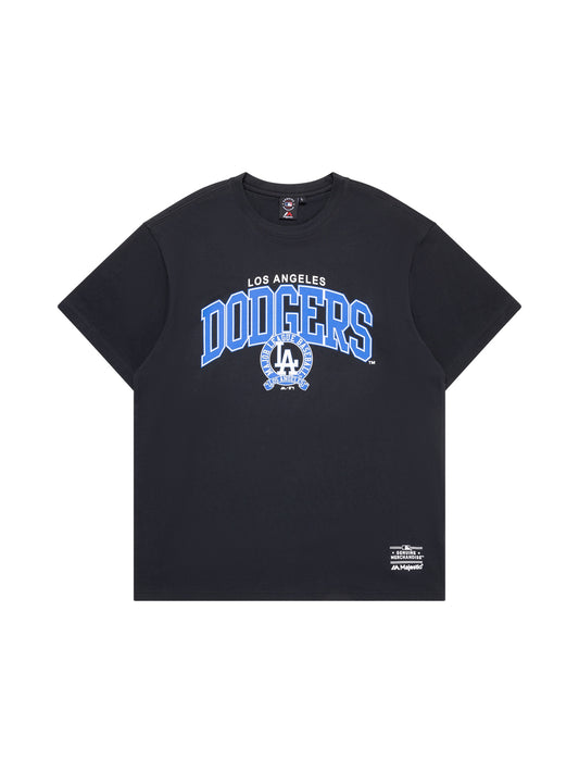 MJA-R13 (Majestic logo arch tee dodgers faded black) 72492608