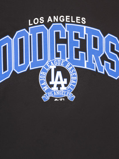 MJA-R13 (Majestic logo arch tee dodgers faded black) 72492608