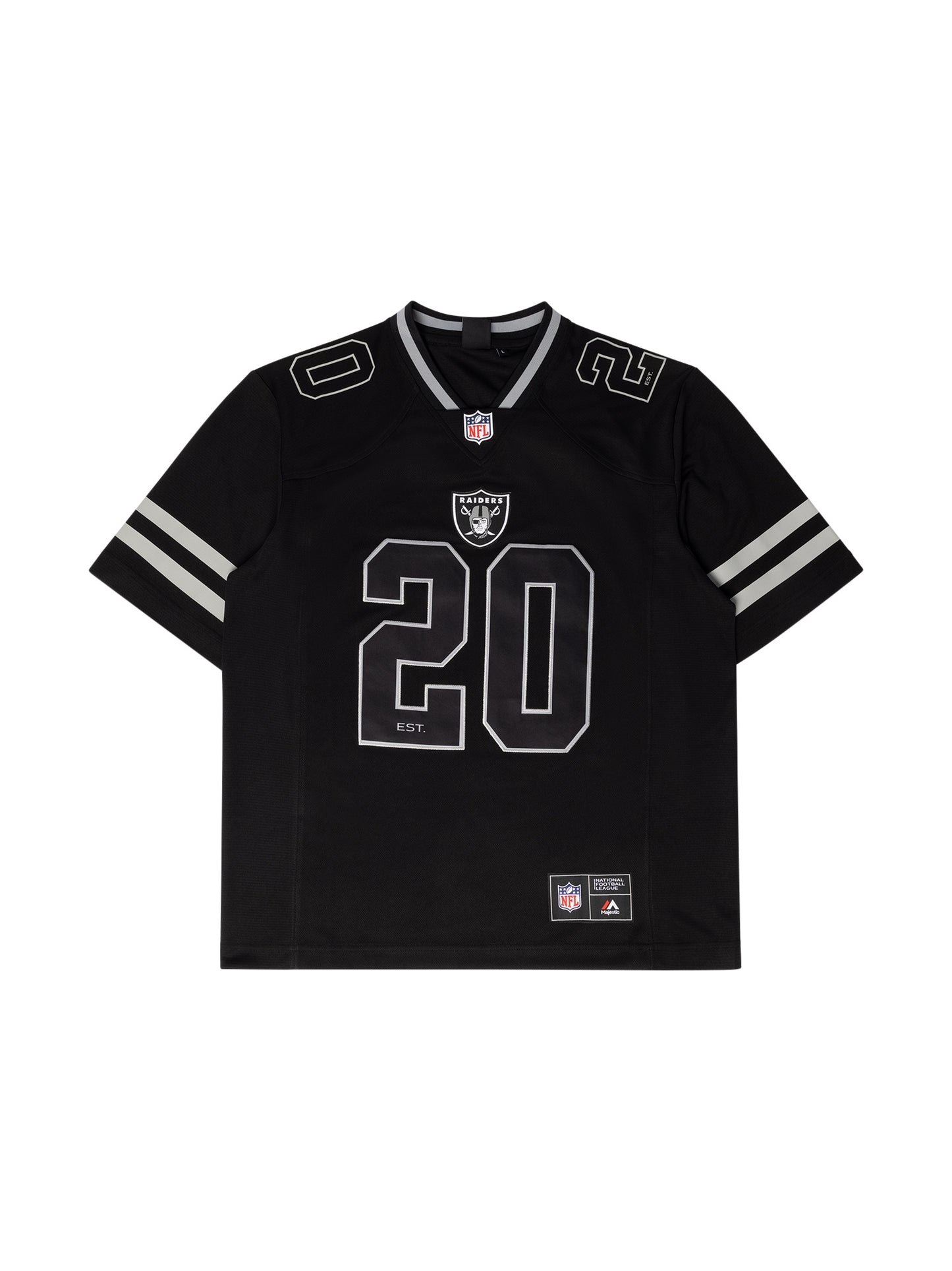 MJA-Z13 (Majestic mixed mesh replica raiders jersey black) 102496087