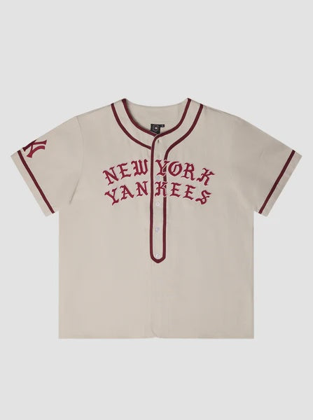 MJA-F15 (Majestic new york yankees black letter baseball replica jersey cream puff) 52695652