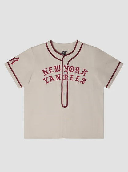 MJA-F15 (Majestic new york yankees black letter baseball replica jersey cream puff) 52695652