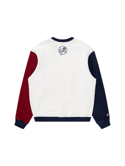 MJA-X11 (Majestic contrast sleeve crew new york yankees vintage white/true navy/rhubarb) 92395652