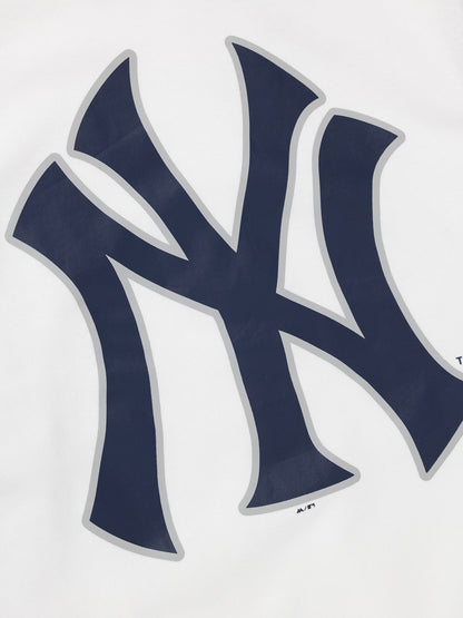 MJA-X11 (Majestic contrast sleeve crew new york yankees vintage white/true navy/rhubarb) 92395652