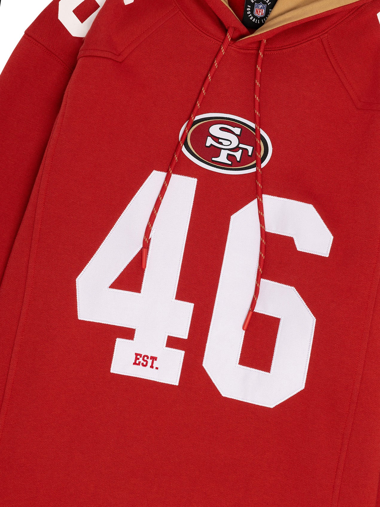 MJA-V14 (Majestic mens nfl panel hoodie san francisco 49ers red) 52596521