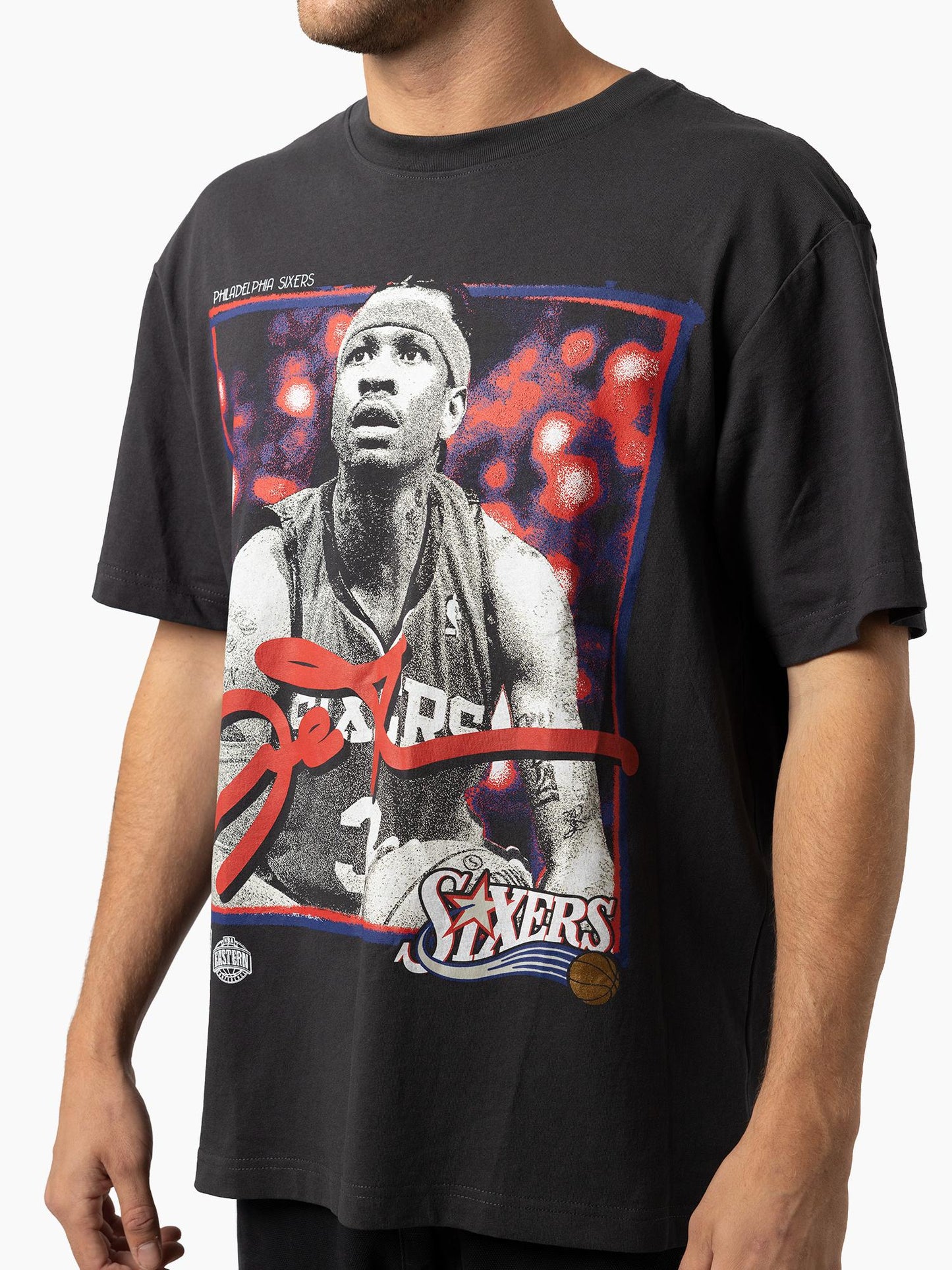 MNA-H50 (Mitchell & ness freeze frame 76ers iverson t-shirt faded black) 22693043