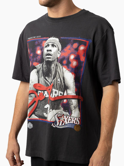 MNA-H50 (Mitchell & ness freeze frame 76ers iverson t-shirt faded black) 22693043