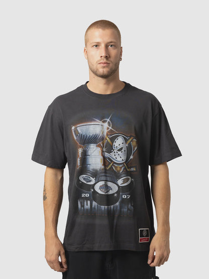 MNA-V50 (Mitchell & ness NHL 07 stanley cup champs tee anaheim mighty ducks washed black) 42692391