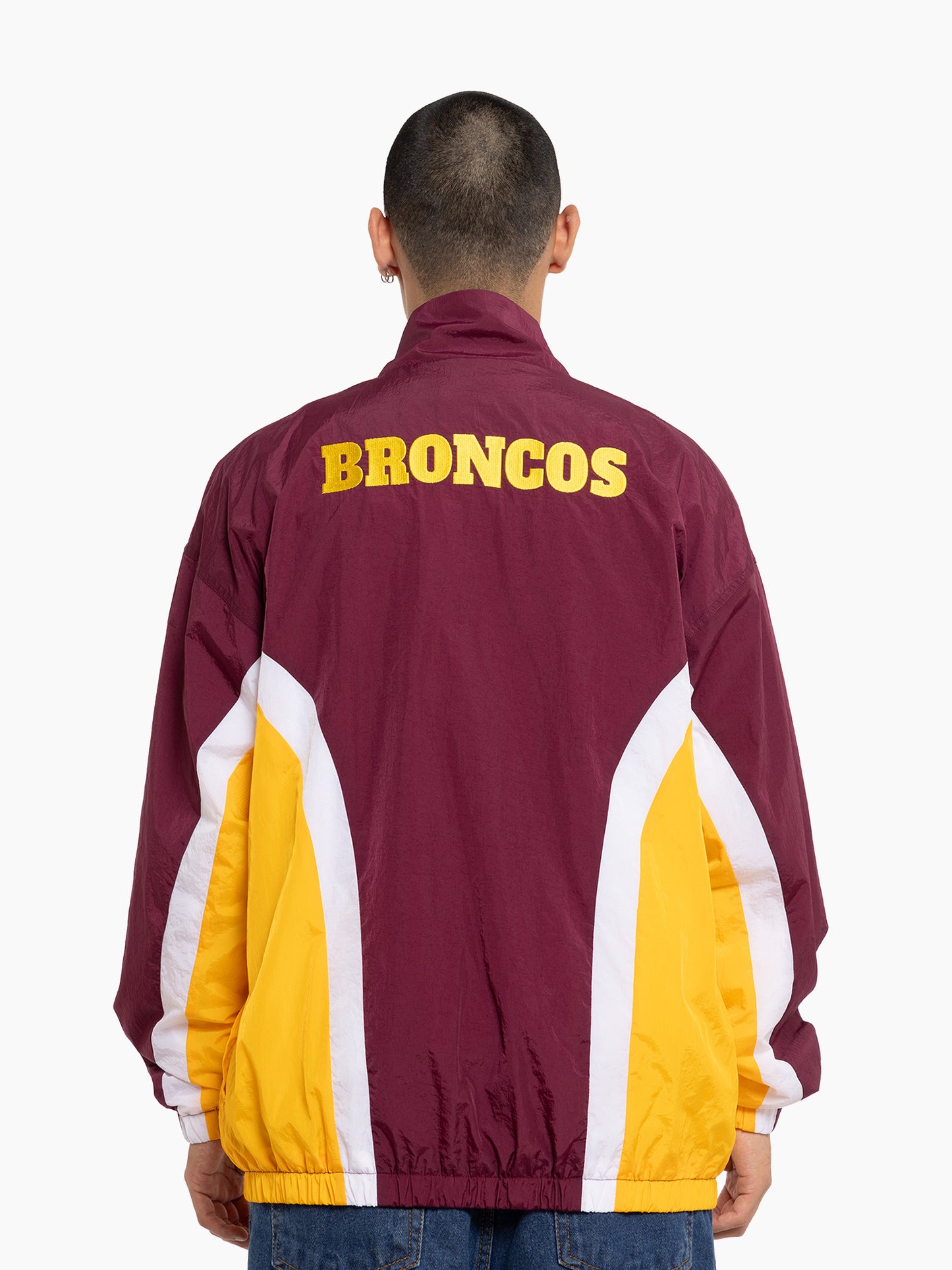 MNA-L36 (Mitchell and ness mens retro track jacket brisbane broncos maroon) 72496956