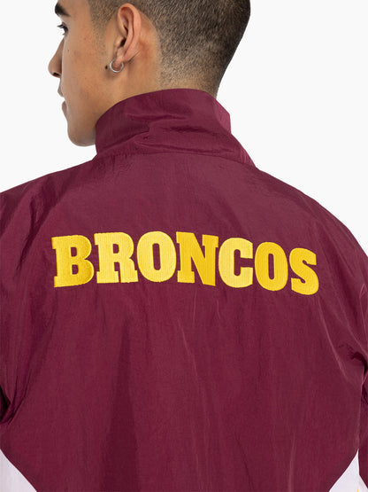 MNA-L36 (Mitchell and ness mens retro track jacket brisbane broncos maroon) 72496956