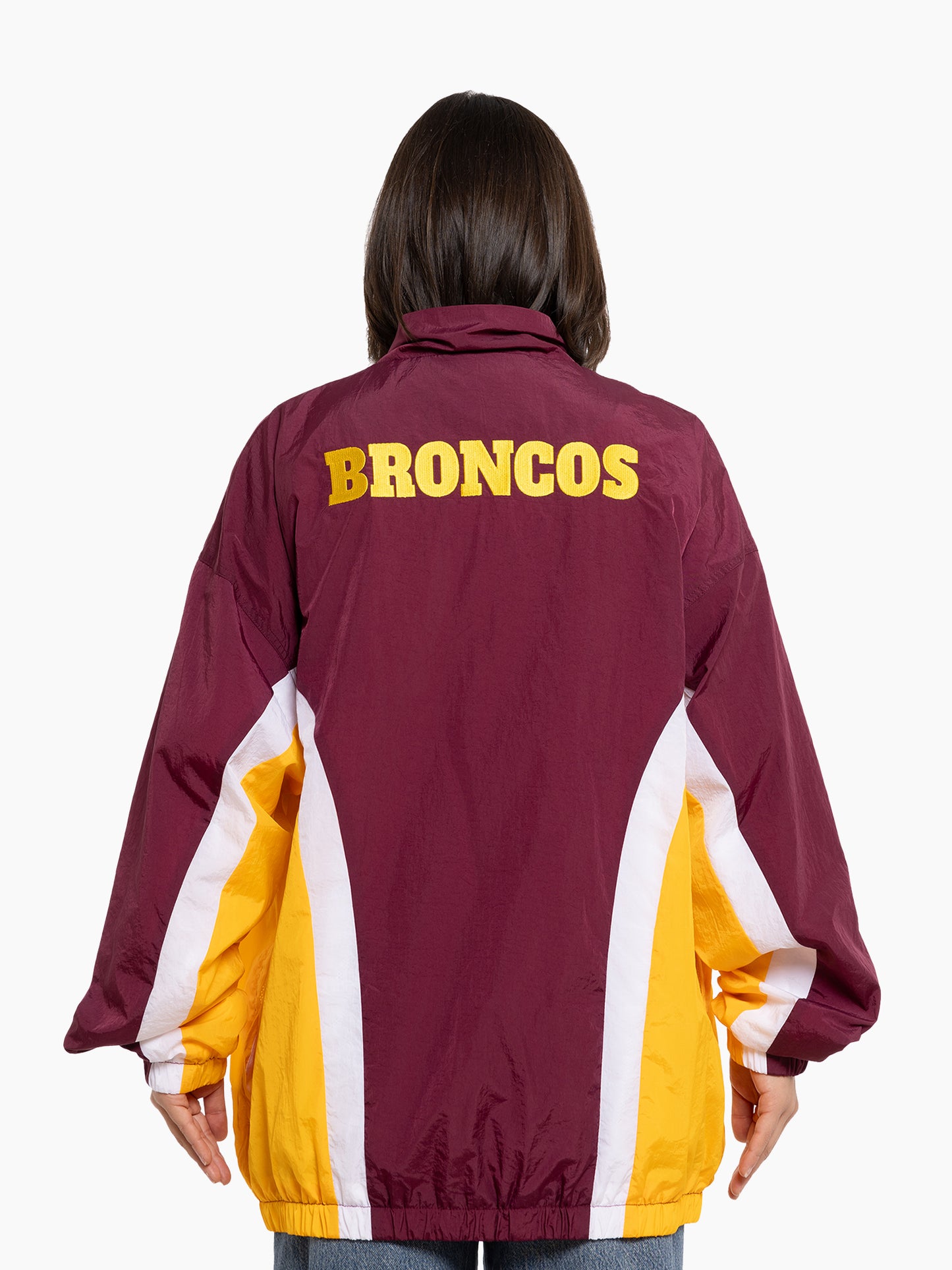 MNA-L36 (Mitchell and ness mens retro track jacket brisbane broncos maroon) 72496956