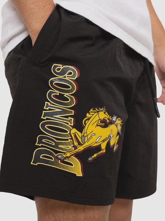 MNA-U38 (Mitchell & ness badge nylon short brisbane broncos black) 102493913