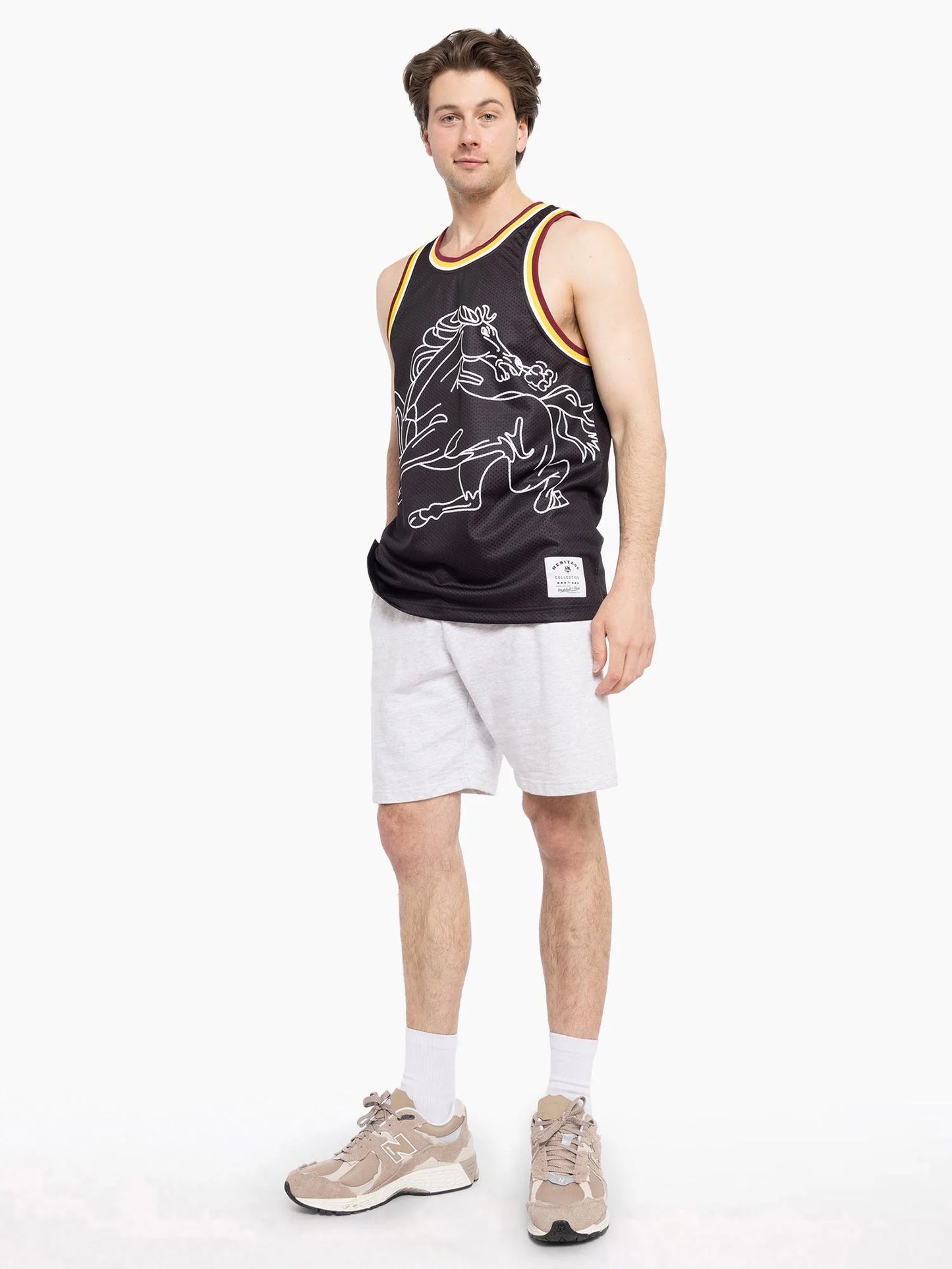 MNA-T38 (Mitchell & ness big face mesh tank brisbane broncos black) 102494782