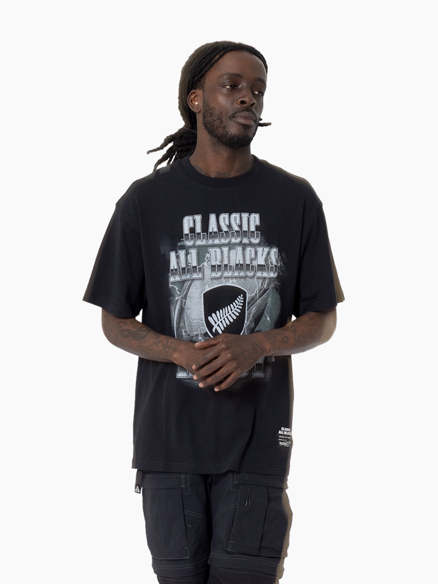 MNA-R45 (Mitchell & ness lightning tee solid black) 92592391