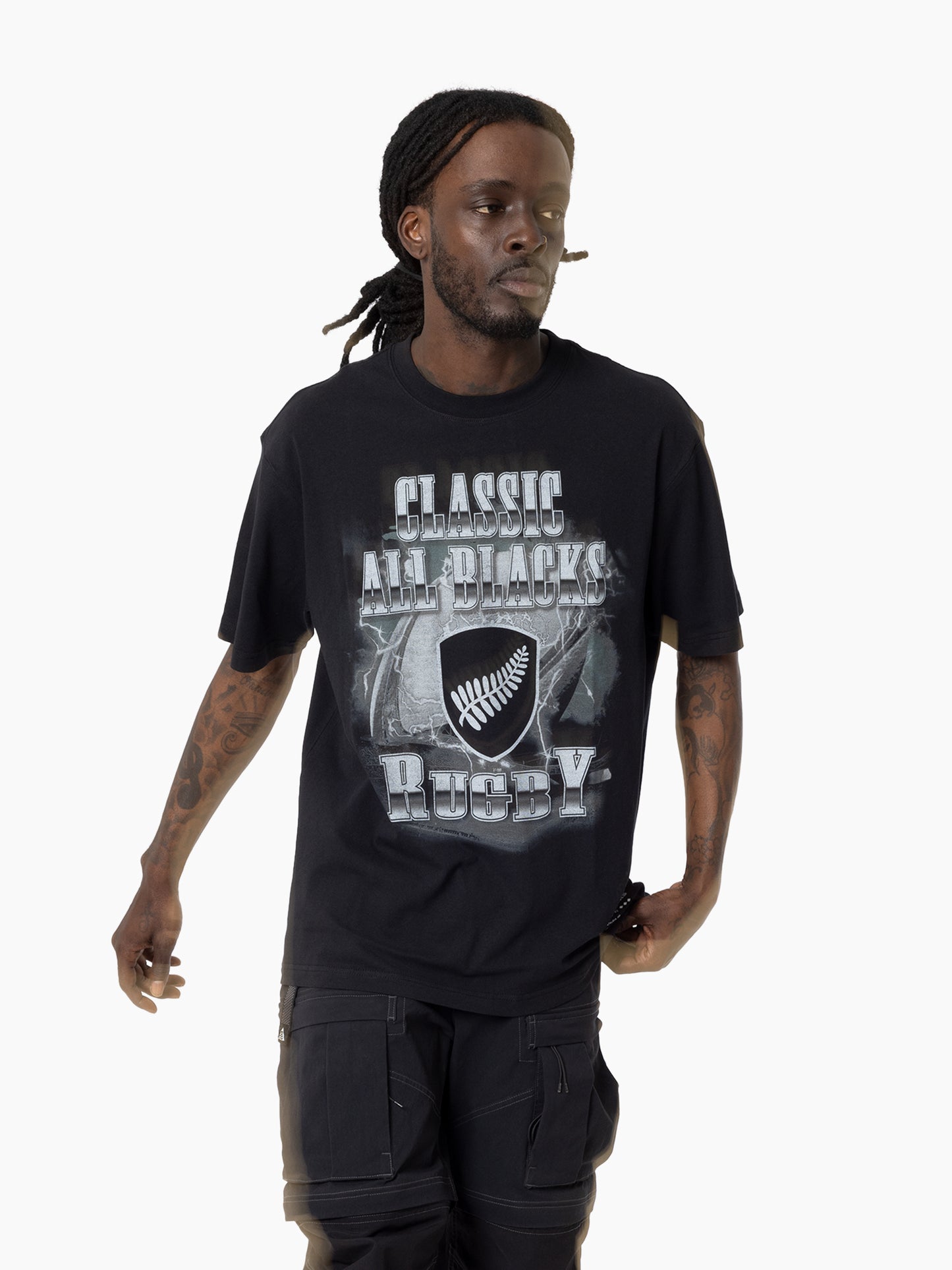 MNA-R45 (Mitchell & ness lightning tee solid black) 92592391