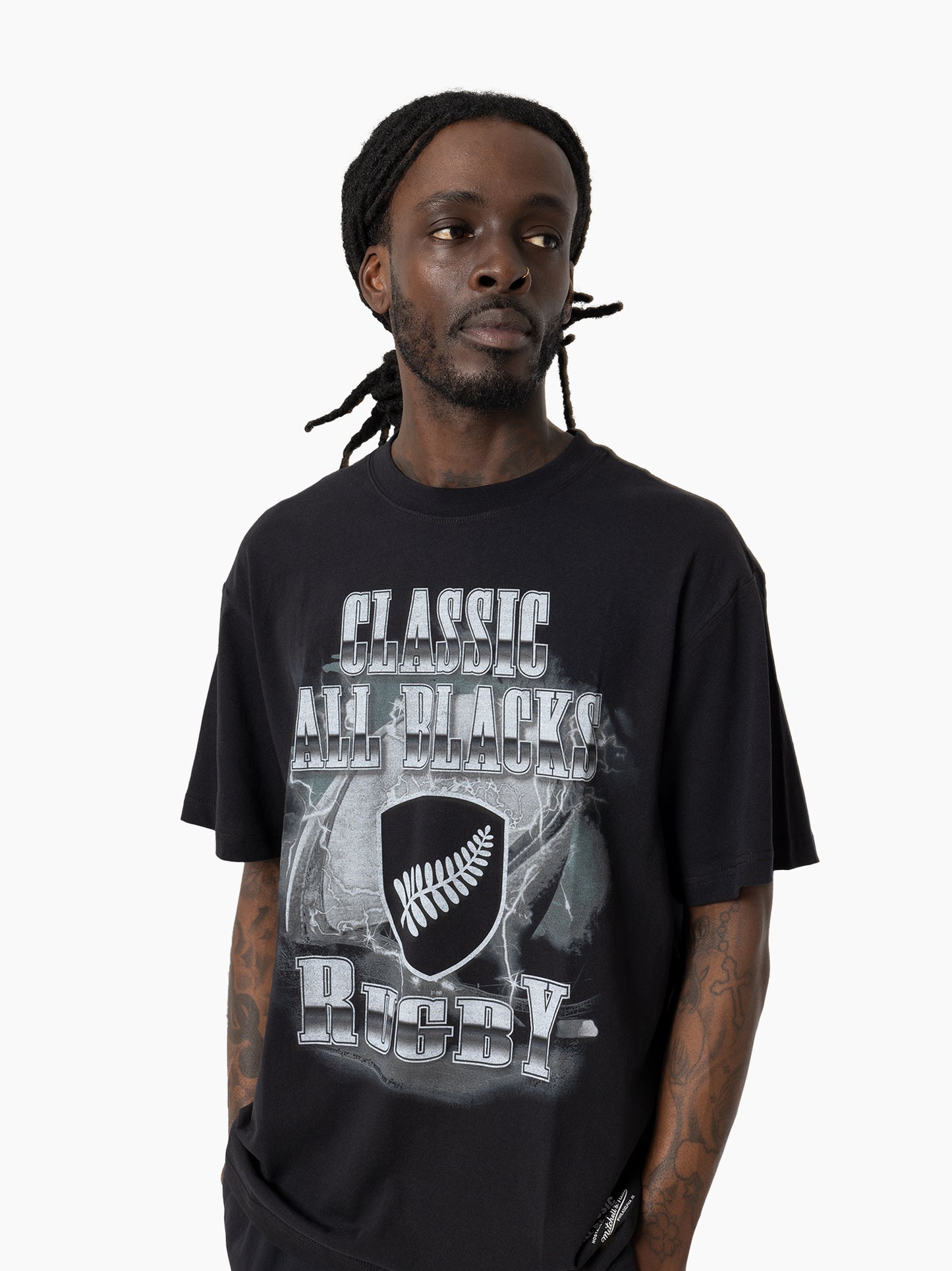 MNA-R45 (Mitchell & ness lightning tee solid black) 92592391