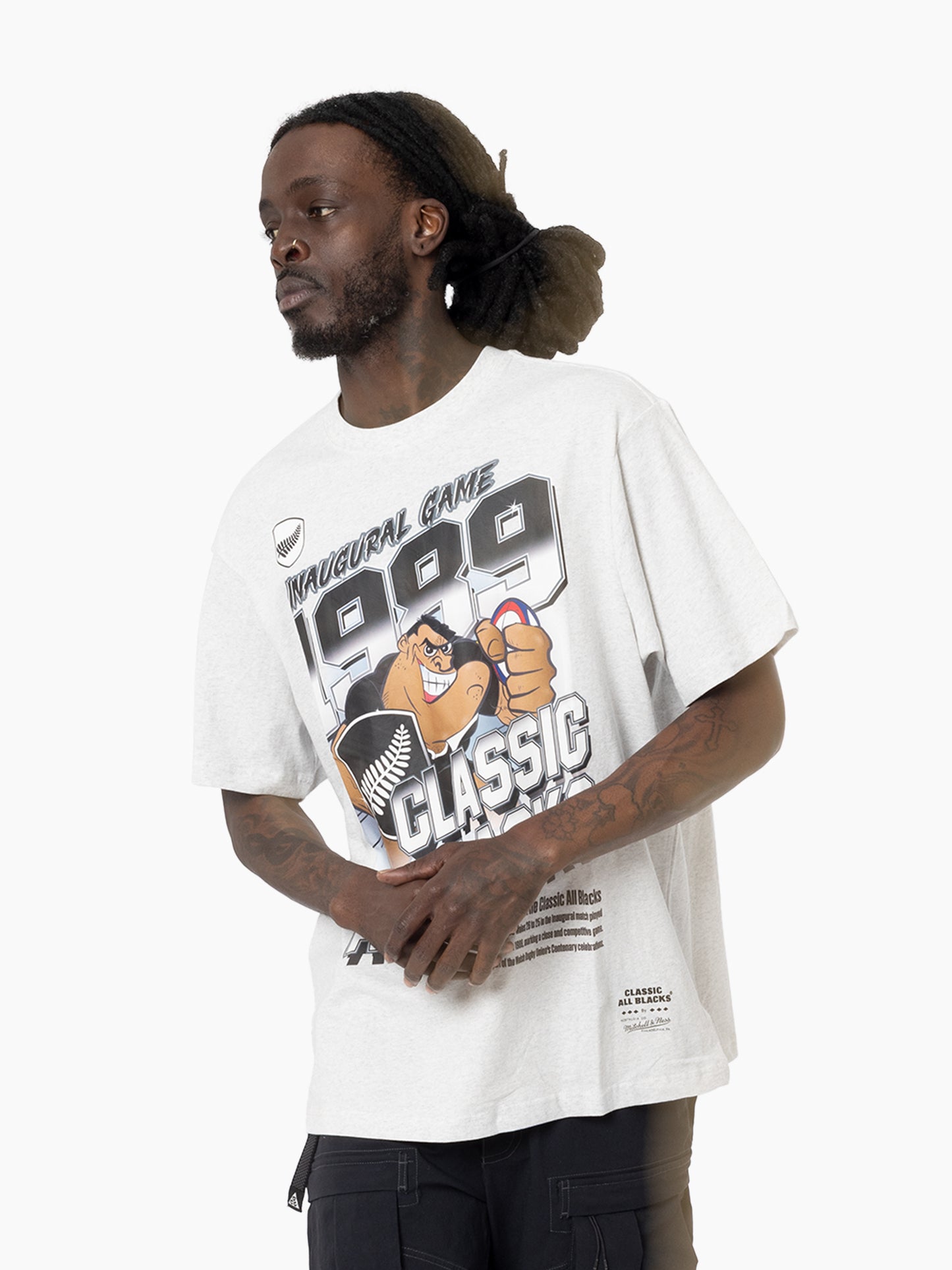 MNA-T45 (Mitchell & ness inaugural game tee silver marle) 92592391