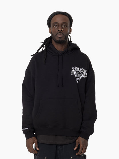 MNA-V45 (Mitchell & ness classic silver fern hoodie solid dyed black) 92595217