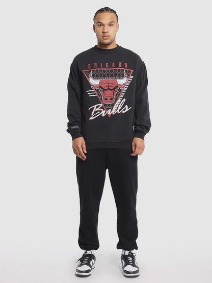 MNA-P29 (Mitchell and ness tri logo crew bulls faded black) 72396087